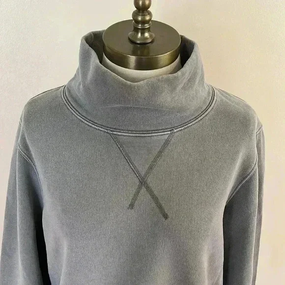 Madewell garment dyed funnel neck grey sweatshirt F9722 size M - Picture 3 of 10